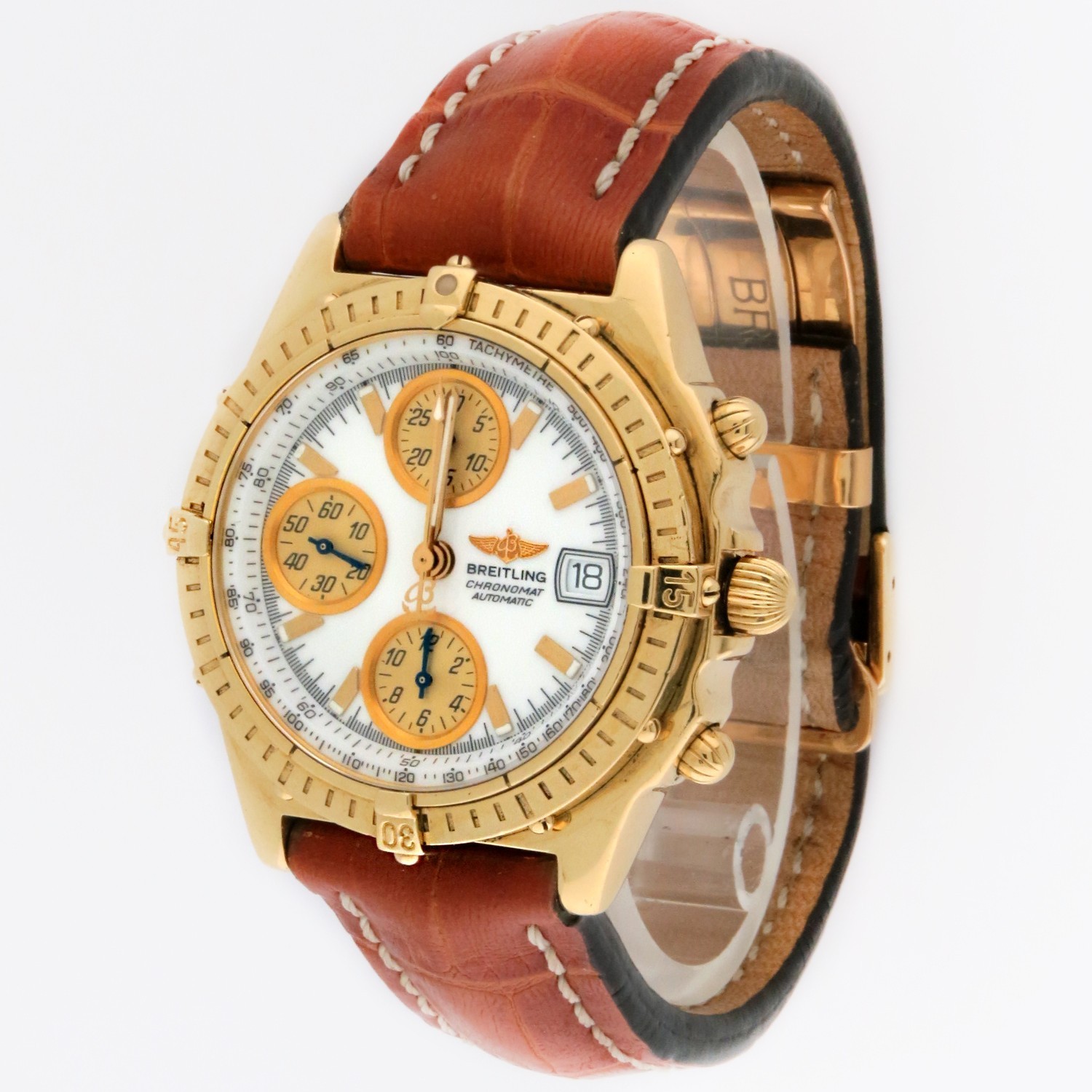 Breitling Chronomat GT 18K Gold Automatic Chronograph 40mm K13050.1 w/Papers