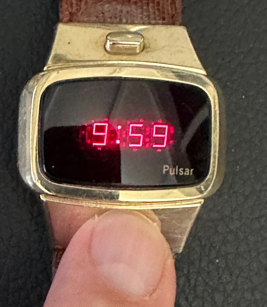 Vintage 1970s PULSAR TIME COMPUTER Watch – LED – 14k gold-filled