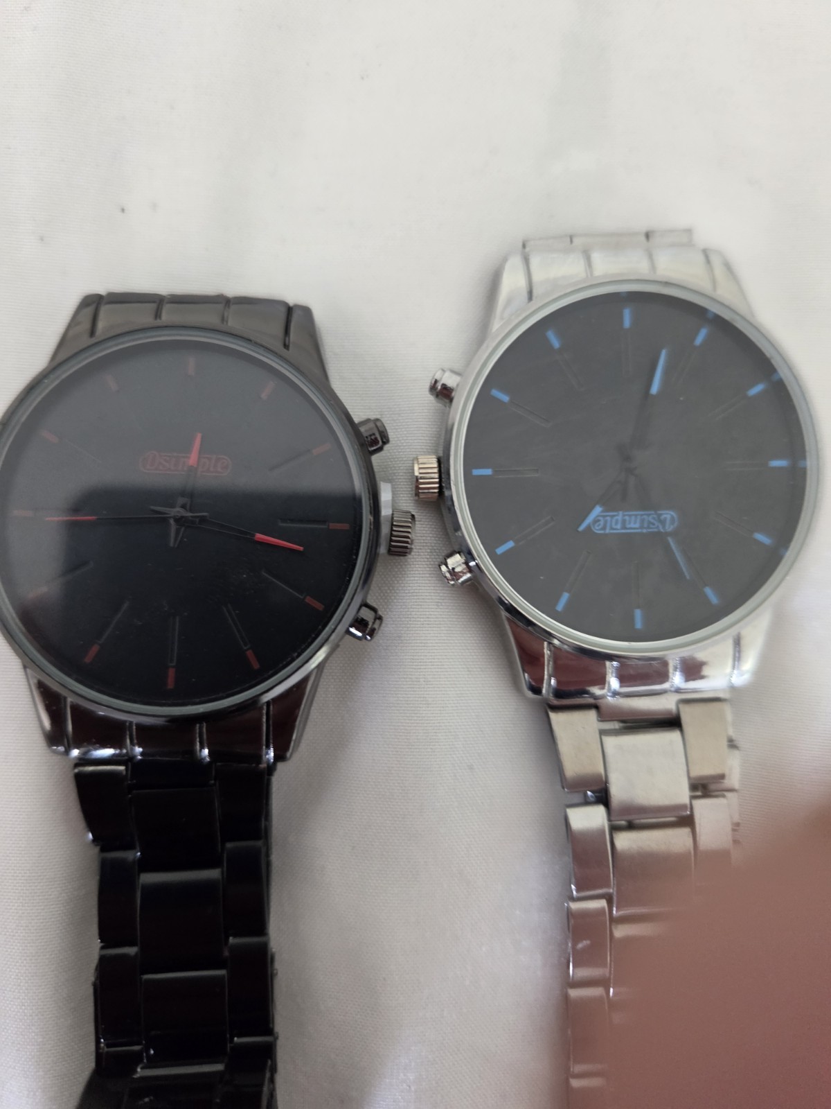 2pcsWaterproof Watch Stainless Steel Quartz Luminous Classic Business Wristwatch