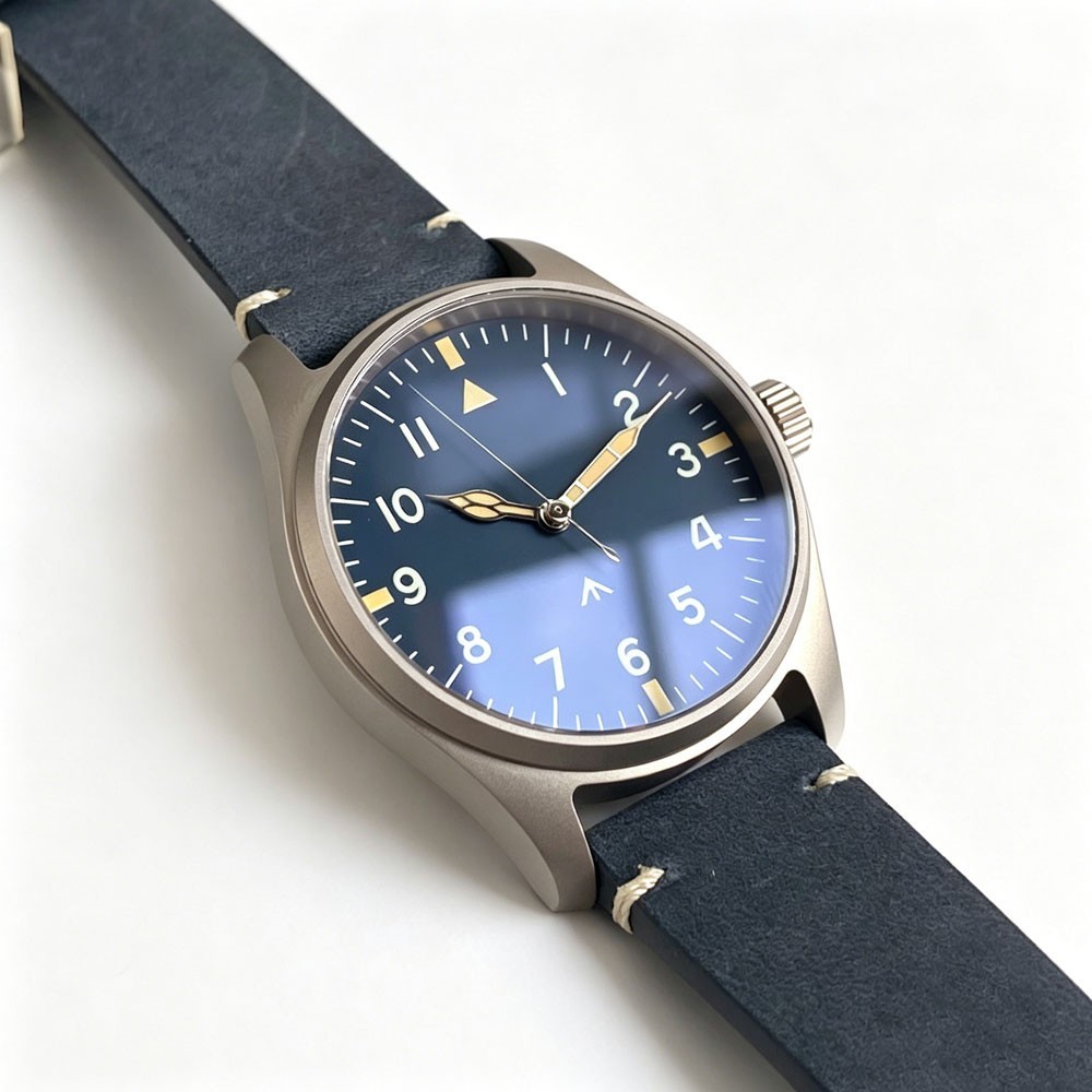 Titanium 39mm Pilot 20BAR Diver Watch Sapphire Lume VH31 Quartz Movt Wristwatch