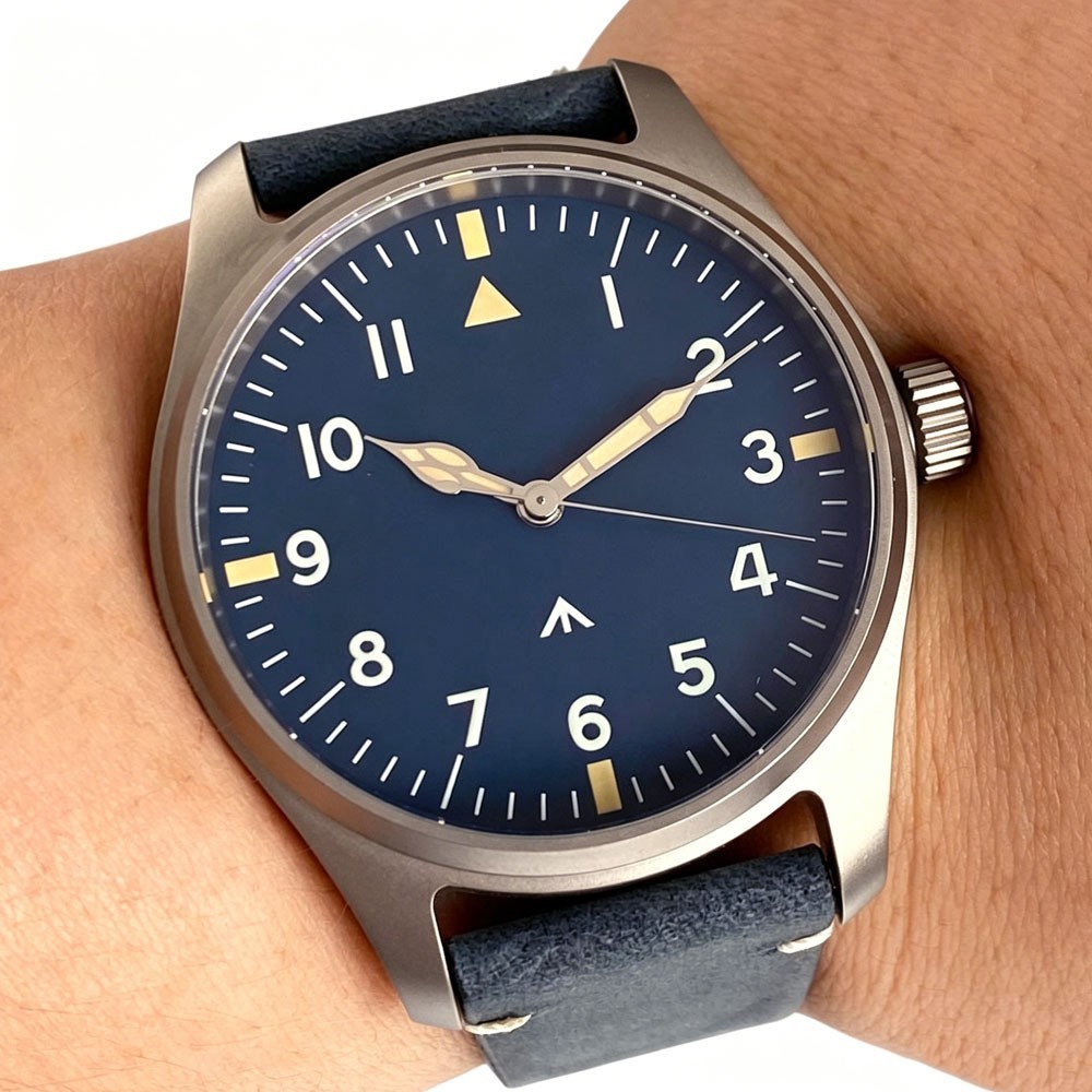 Titanium 39mm Pilot 20BAR Diver Watch Sapphire Lume VH31 Quartz Movt Wristwatch