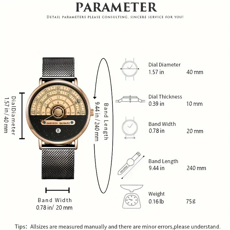 Stylish Cool Men Stainless Steel Mesh Quartz Watch High-Quality Waterproof Gift