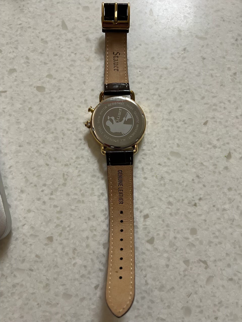 Stauer 1920s Retrograde watch, Precision quartz movement Stainless steel case