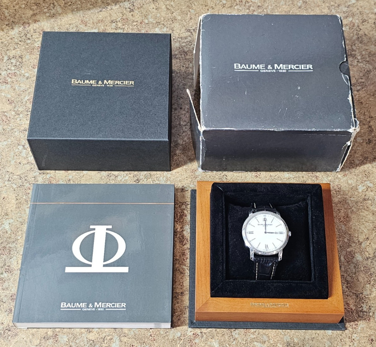 Men’s Baume Mercier Classima Watch White Dial Stainless 65493 42mm Quartz