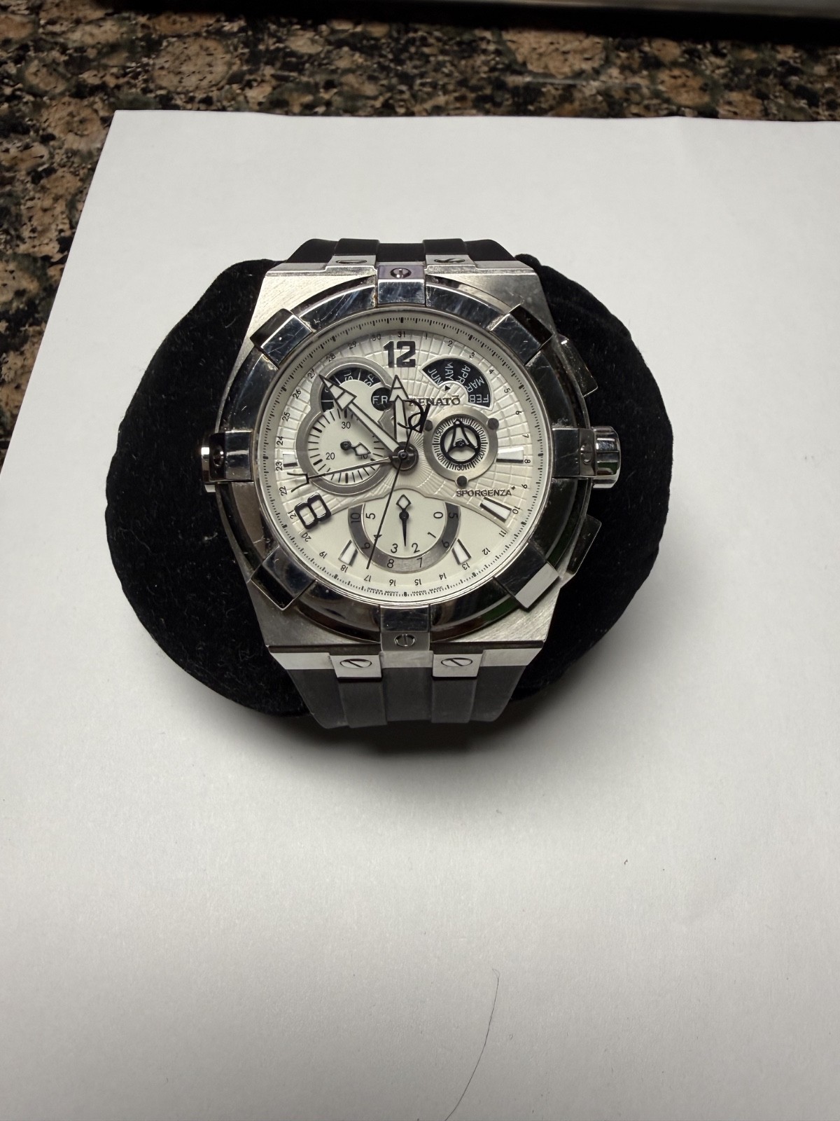 Renato Sporgenza Collezioni Limited Edition black rubber strap