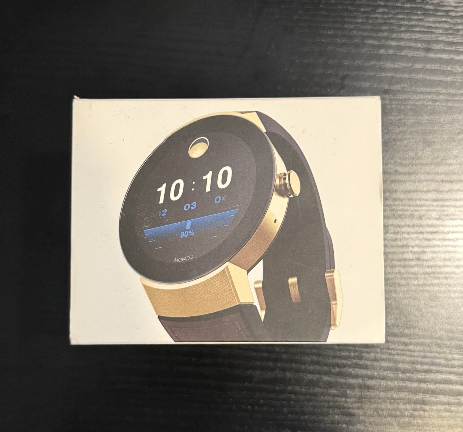 Movado Connect Men’s 46.5 mm Digital Smartwatch Gold Steel Leather 3660021