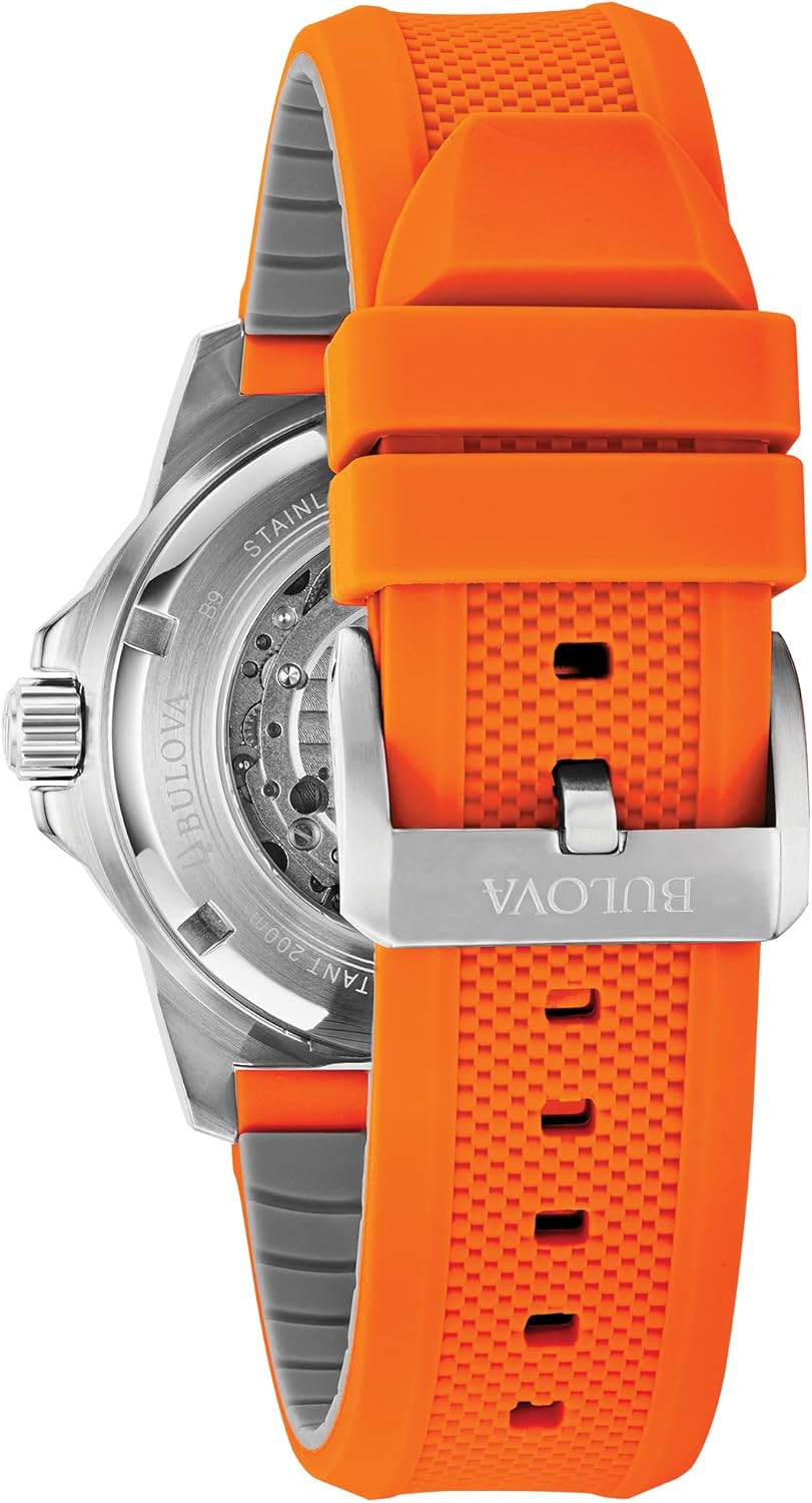 Men’s Marine Star Automatic Watch – Orange Silicone Strap 98A226