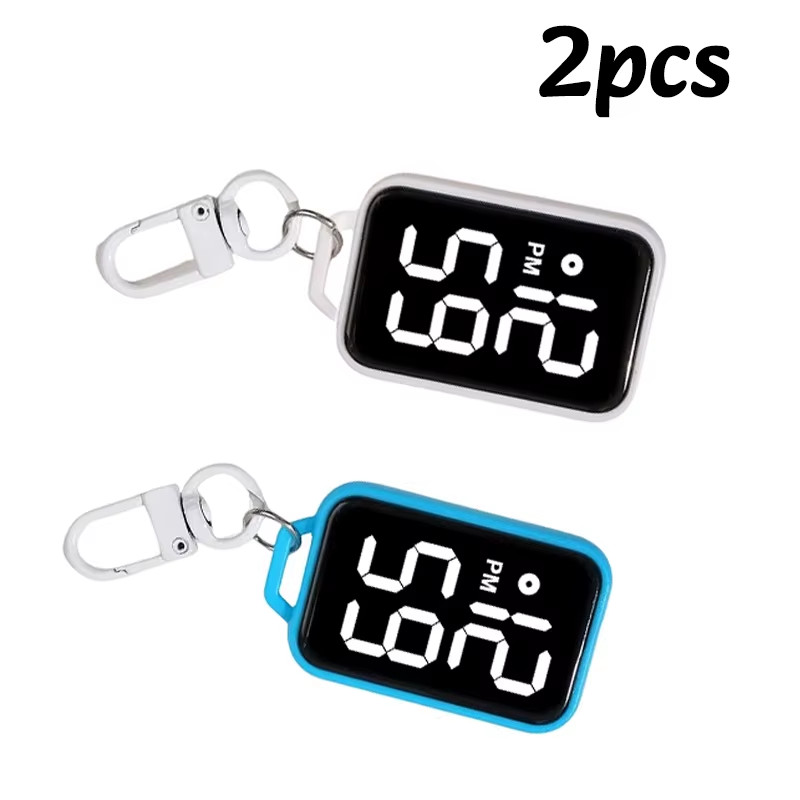 1PC LED Keychain Pocket Watch Digital Display Electronic Watch Student Backpacks