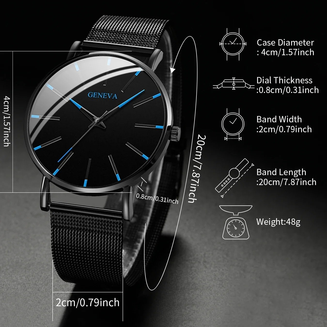 Waterproof Men’s Watch Stainless Steel Quartz Luminous Classic Watches Business