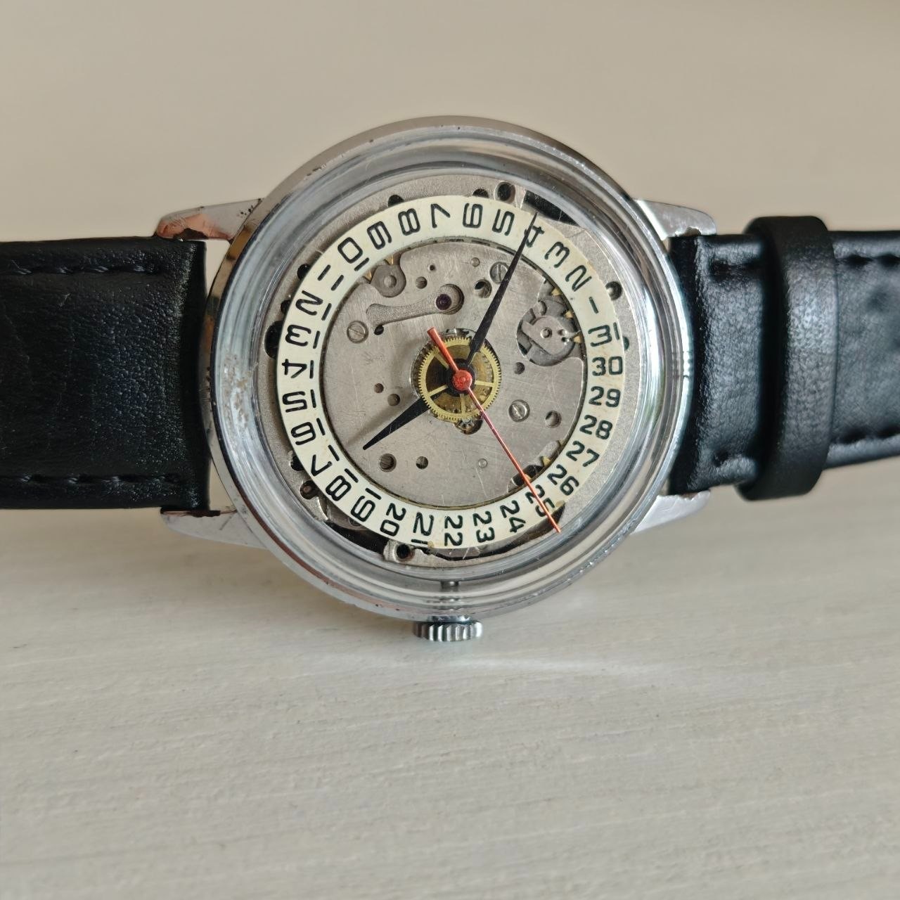 Wristwatch Raketa Skeleton Vintage Steampunk Style Soviet