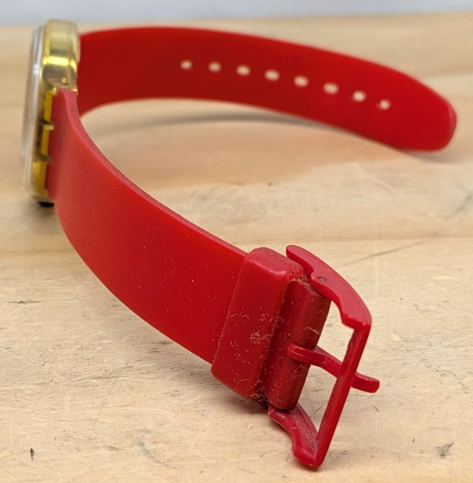 Vintage Swatch Watch red / clear case