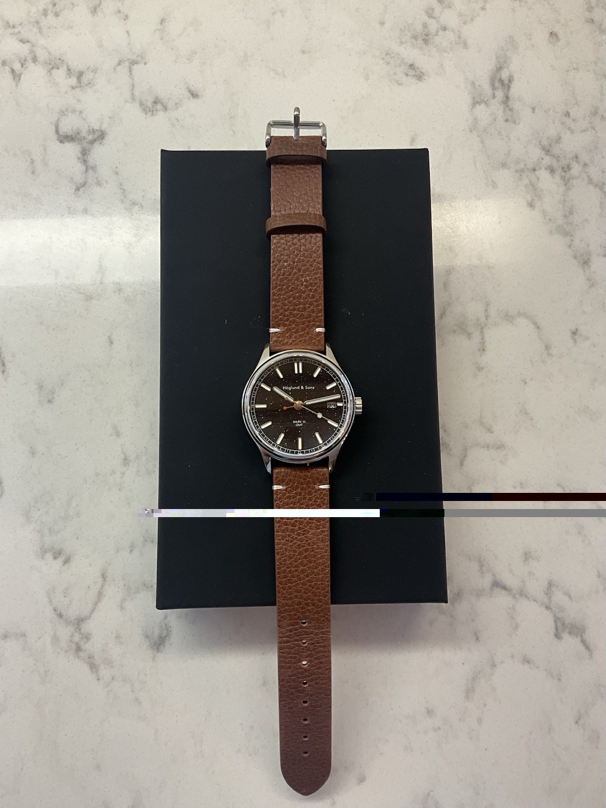 Hoglund & Sons Watch GMT Blue Aventurine Dial Watch 3 Bracelet/Strap Options