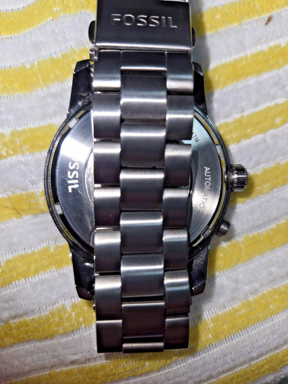 Rare Fossil ME3039 Automatic Black Stainless Steel WATCH 45MM NIB ,NEVER WORN!!