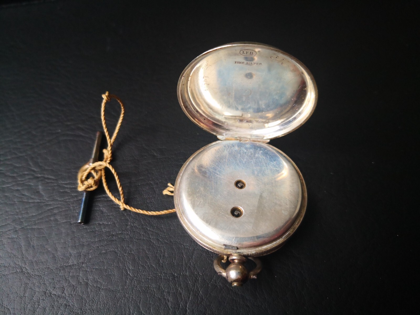Silver Cased Milleret Geneve Key Wound Cylinder Pocket Watch -Working