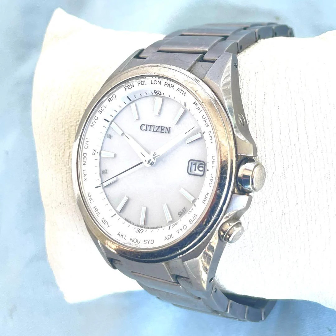 CITIZEN Attesa H149-S096073 Direct Flight Titanium Solar White Dial Watch