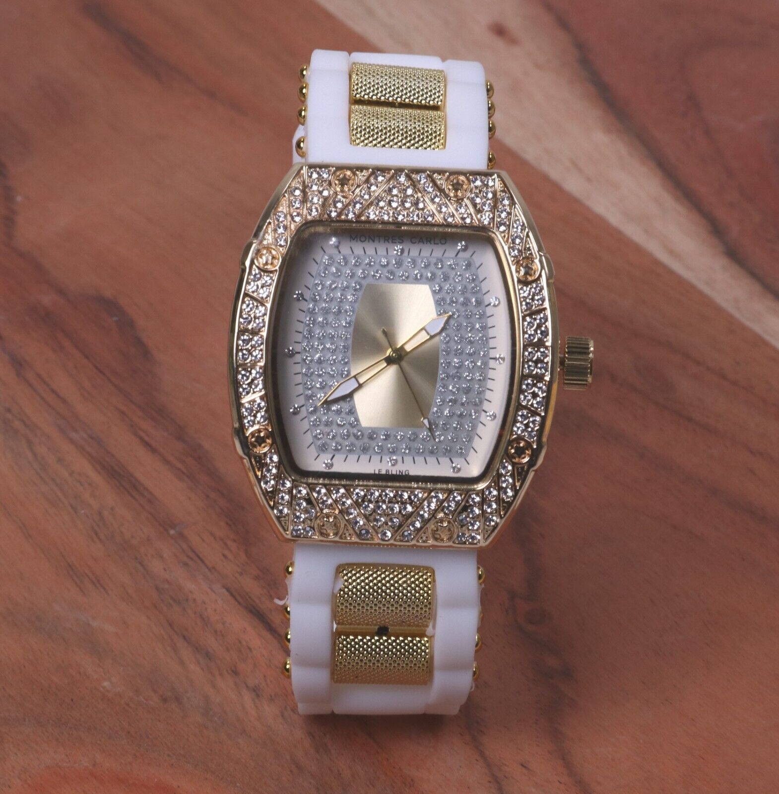 Men’s Iced Luxury Bezel Silicone Band GP Montres Carlos Watch