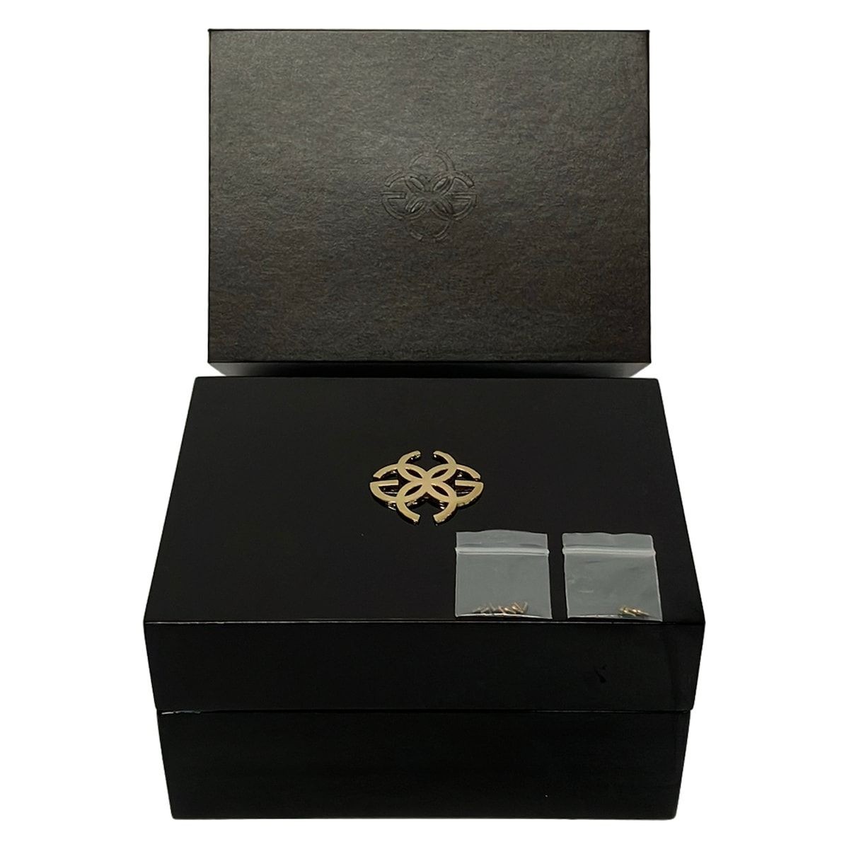 GOLDEN CONCEPT Small Accessories Black x Rose Gold Leather