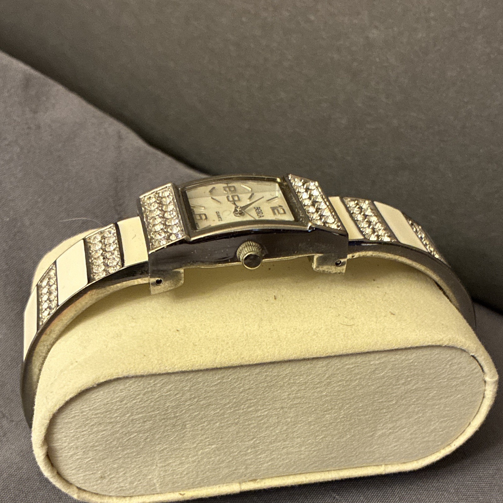 Bora Women’s Quartz Analog Watch Mother of Pearl Cuff Bracelet