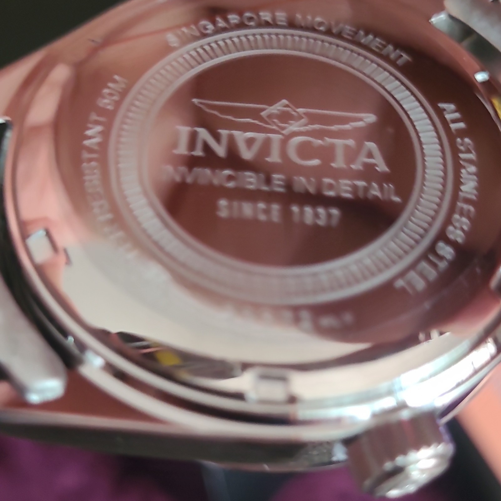 Invicta Quartz Black Dial 36mm Silver Stainless Bracelet 50m Wristwatch w/ Box