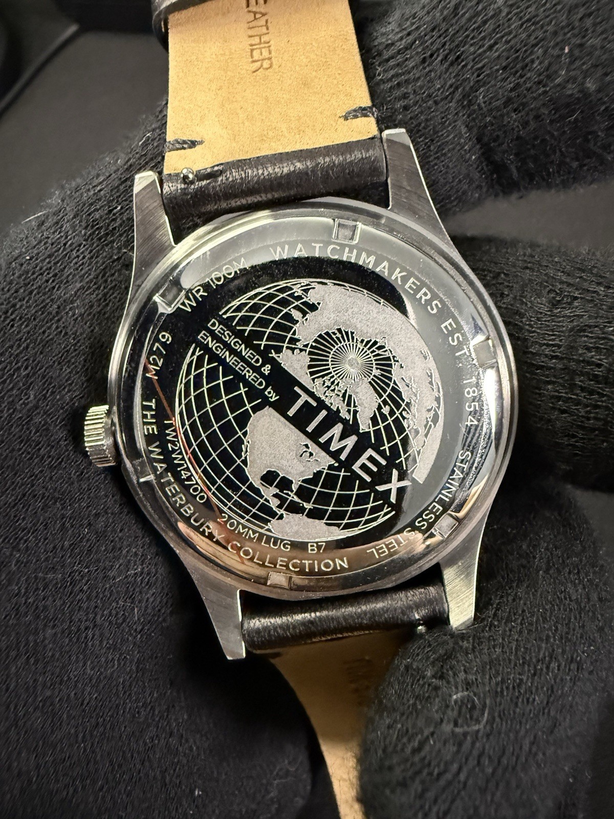 Timex The Waterbury TW2W14700 Genuine Leather Black Men’s Watch