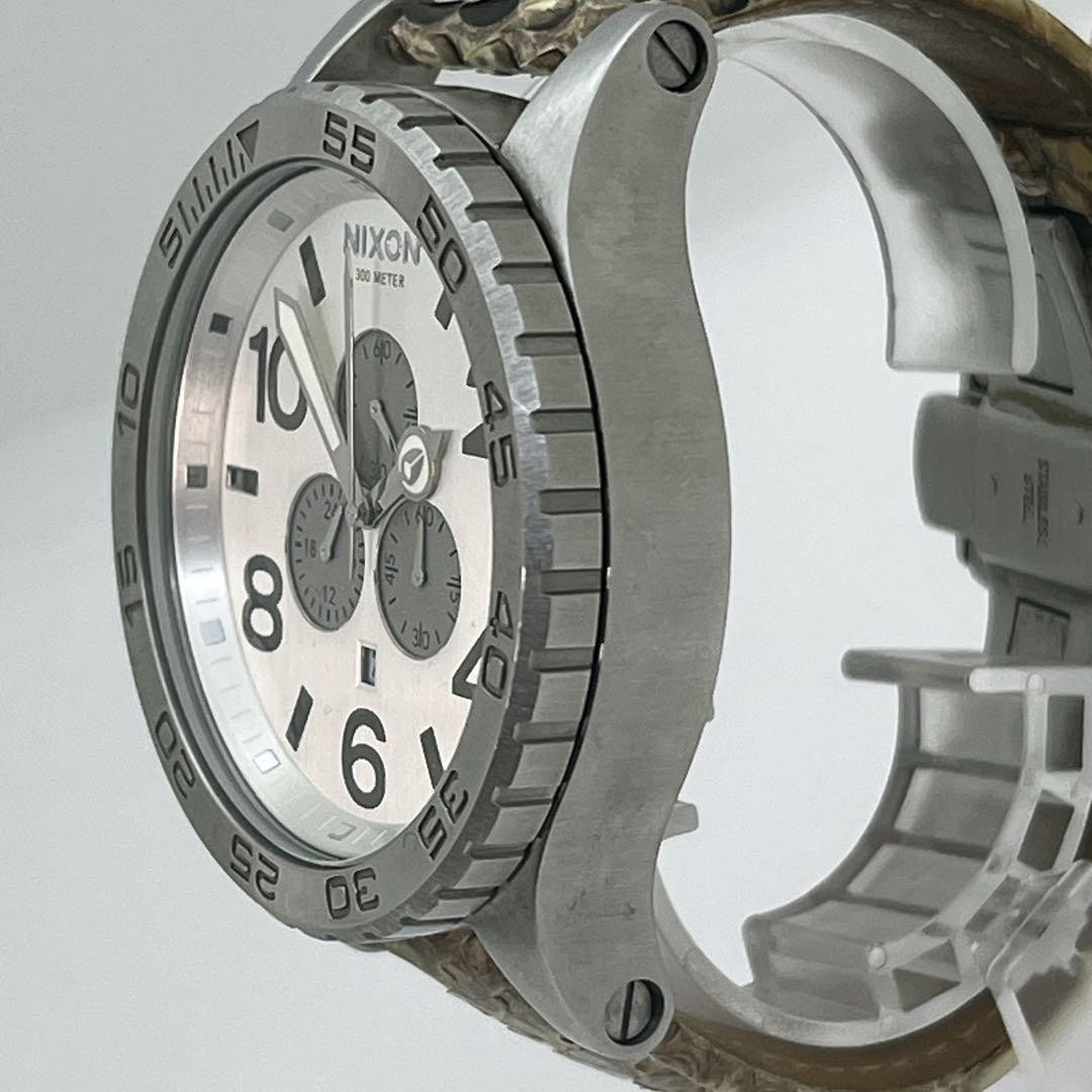 Nixon 51-30 Chronograph Watch Pattern Leather Band 51.2 mm