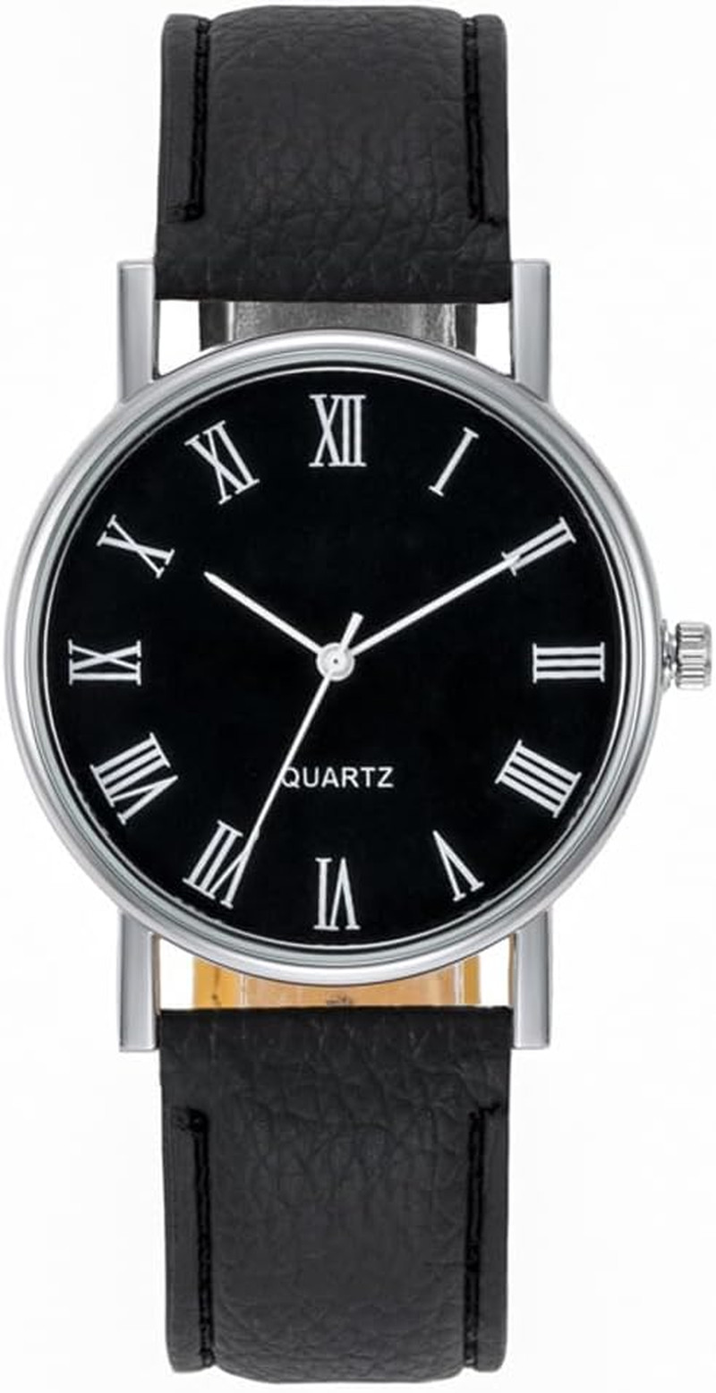 Men’s Analog Quartz Watch Leather Band Casual Dress Business Unisex Wristwatch