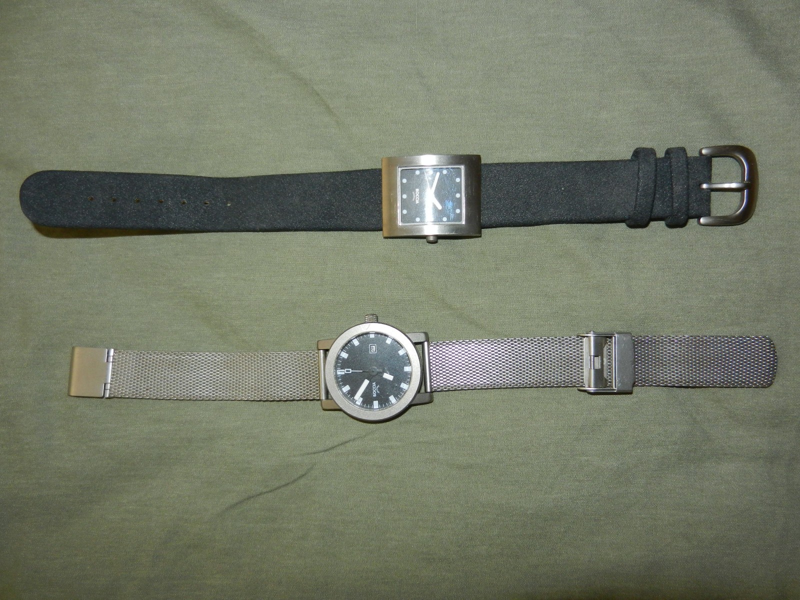 (2) Boccia Womens Watches – Titanium Cases / SS Mesh & Leather Band -NOT WORKING