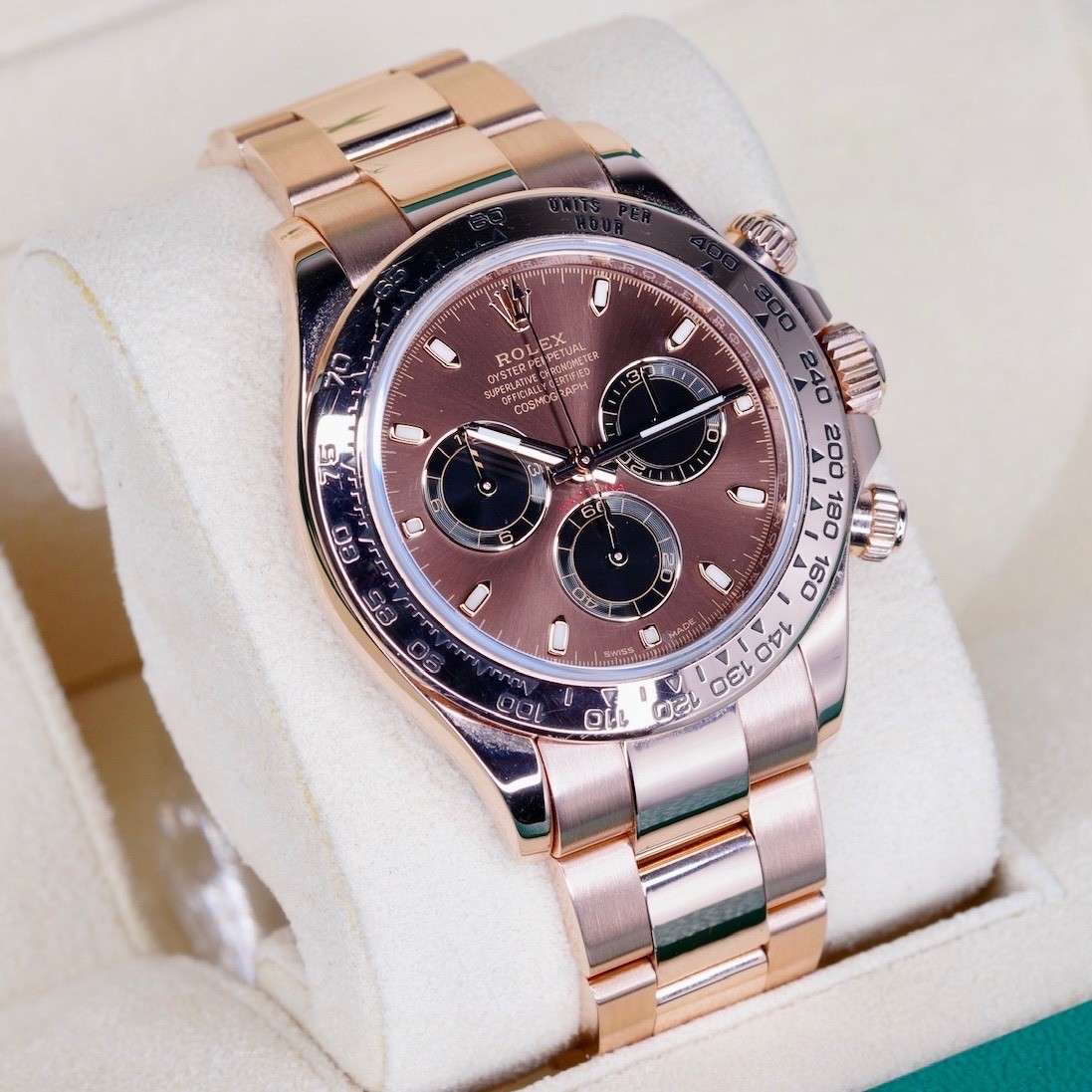 Rolex Cosmograph Daytona 116505 CHOCOLATE Brown Stick Dial 18K Rose Gold 40mm