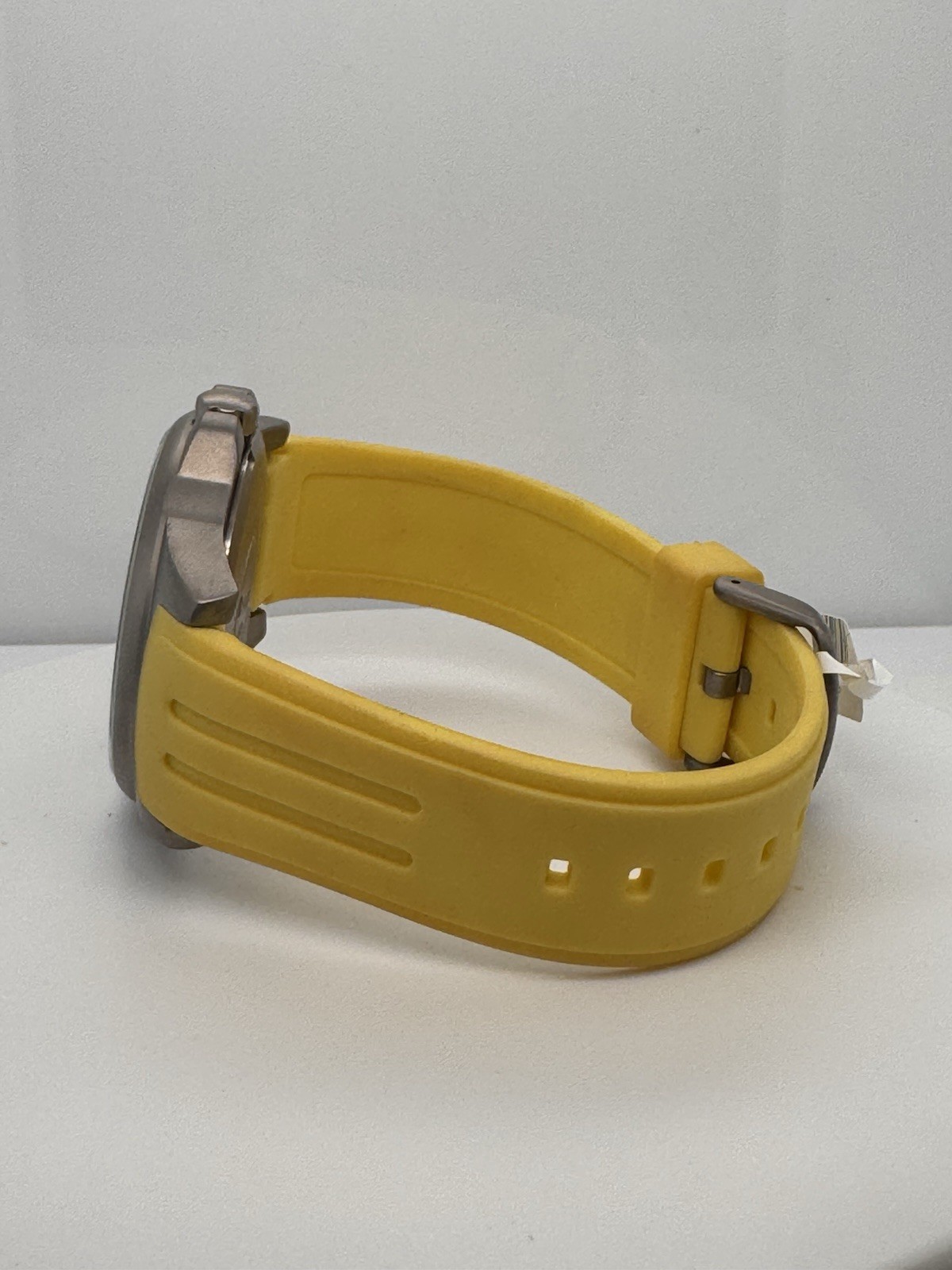 Boccia Titanium Watch Green Dial Yellow Rubber Strap 45MM 3535-29