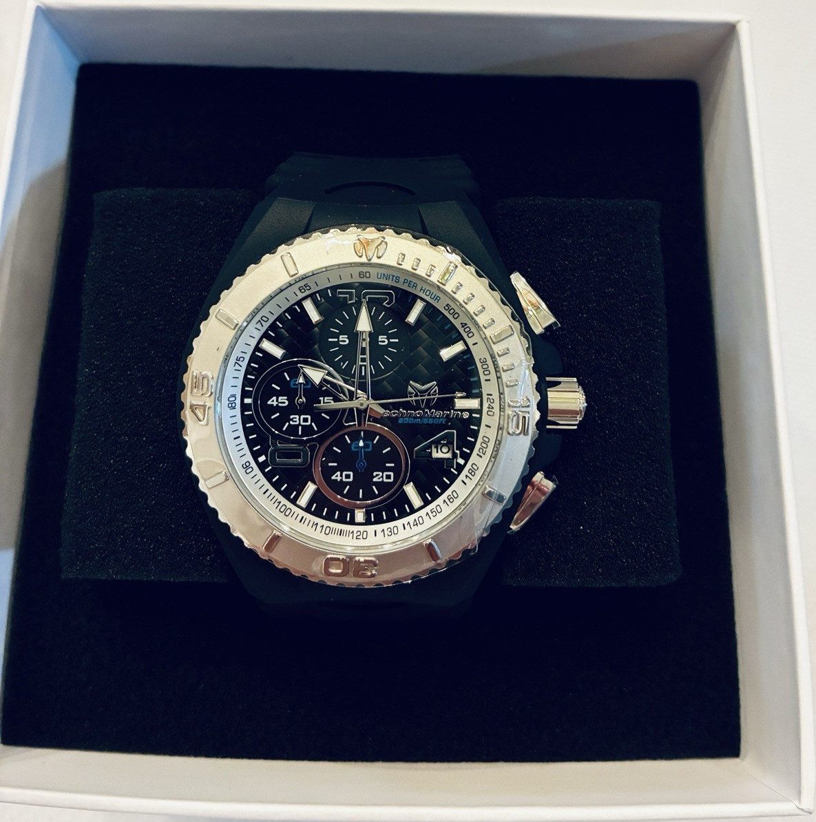 TechnoMarine Cruise Jellyfish Chronograph Date Quartz 200m Black Rubber