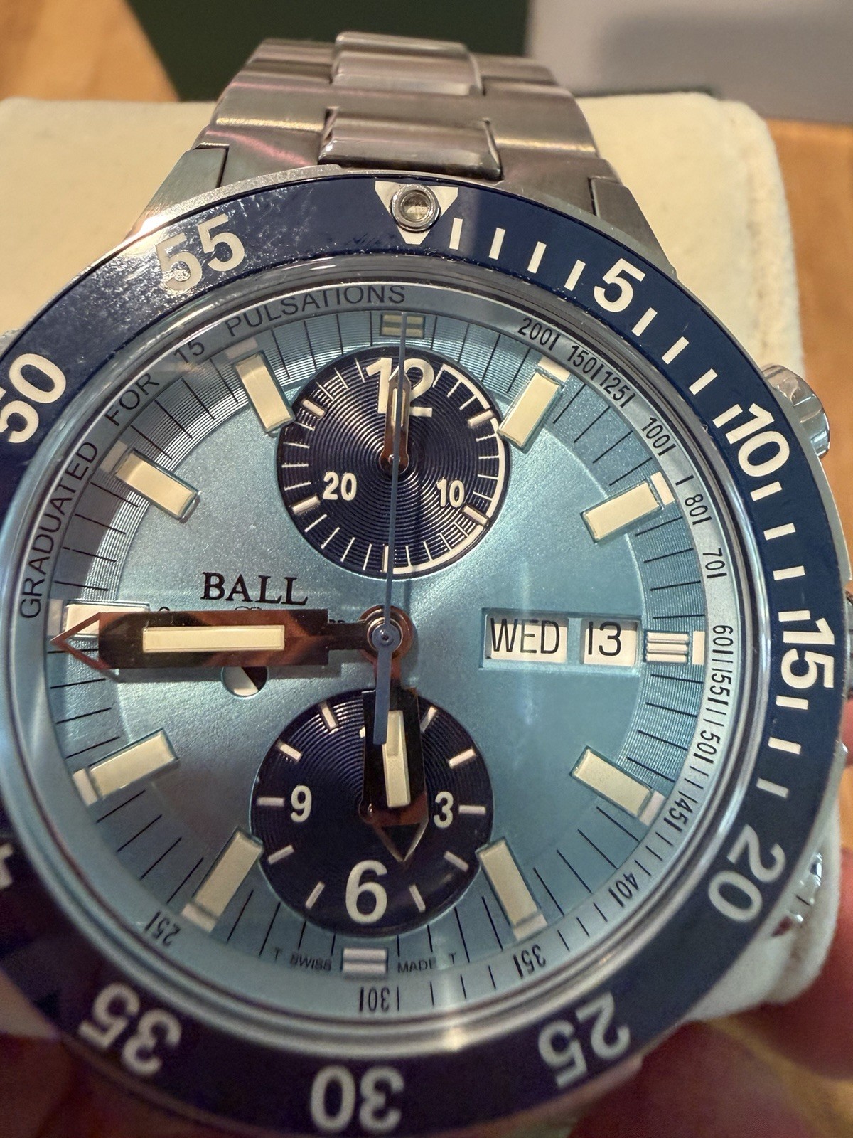 Ball Engineer Hydrocarbon Chronograph CM2198C Blue Dial Titanium Full Kit LE