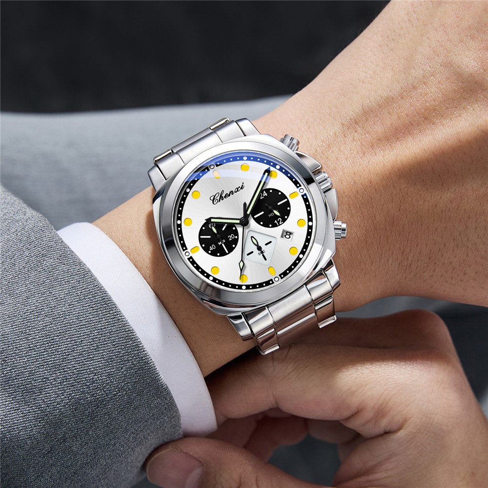 CHENXI Men Quartz Watch Chronograph Wristwatch 24Hours Weekday Boy Sport Watches