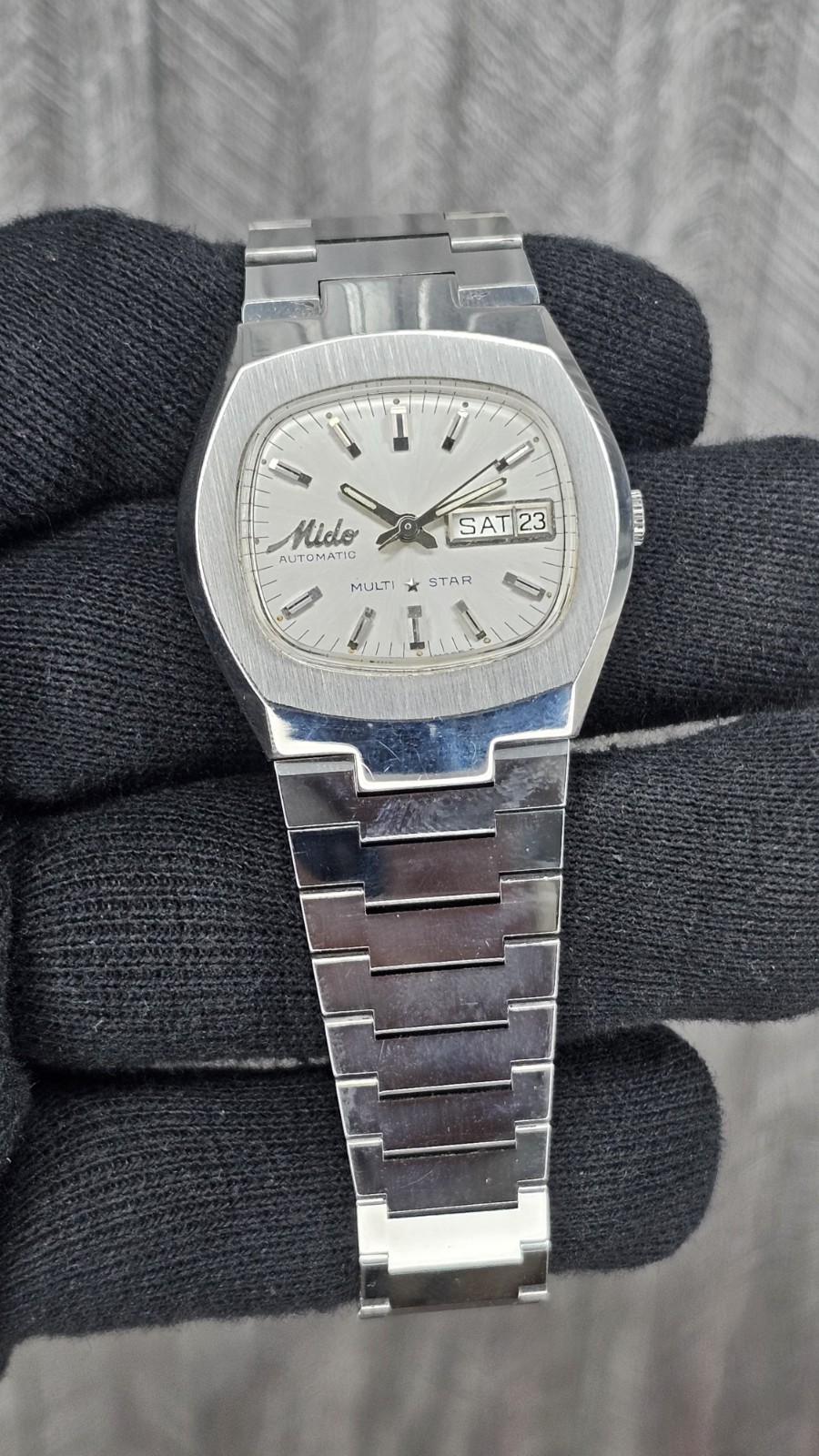 Mido Multistar NOS Automatic 25 Jewels Beauty White Dial Men’s Wristwatch Swiss.