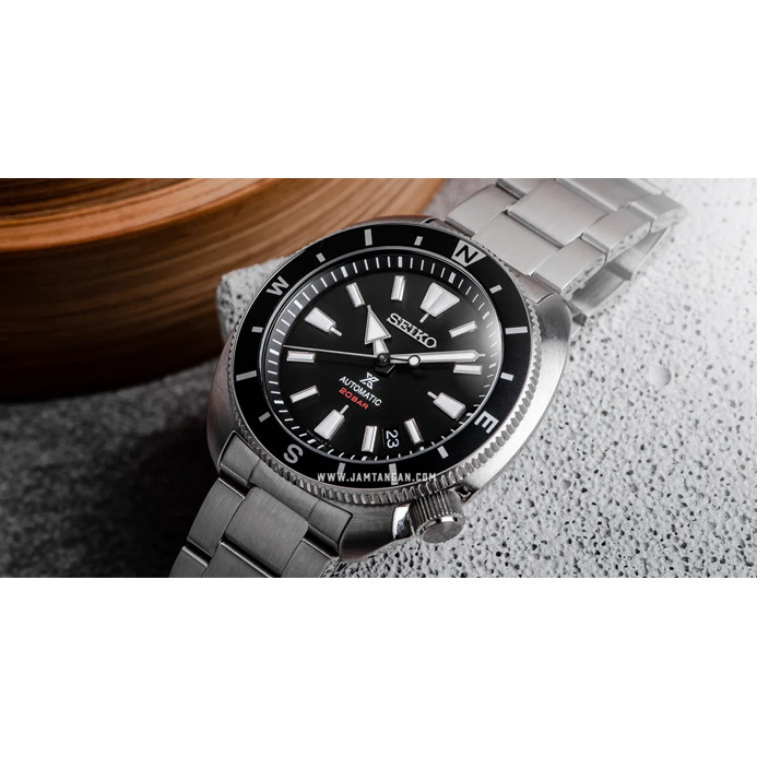 SRPH17K1 Seiko Prospex Tortoise Land Automatic 200M Black Dial Stainless Strap