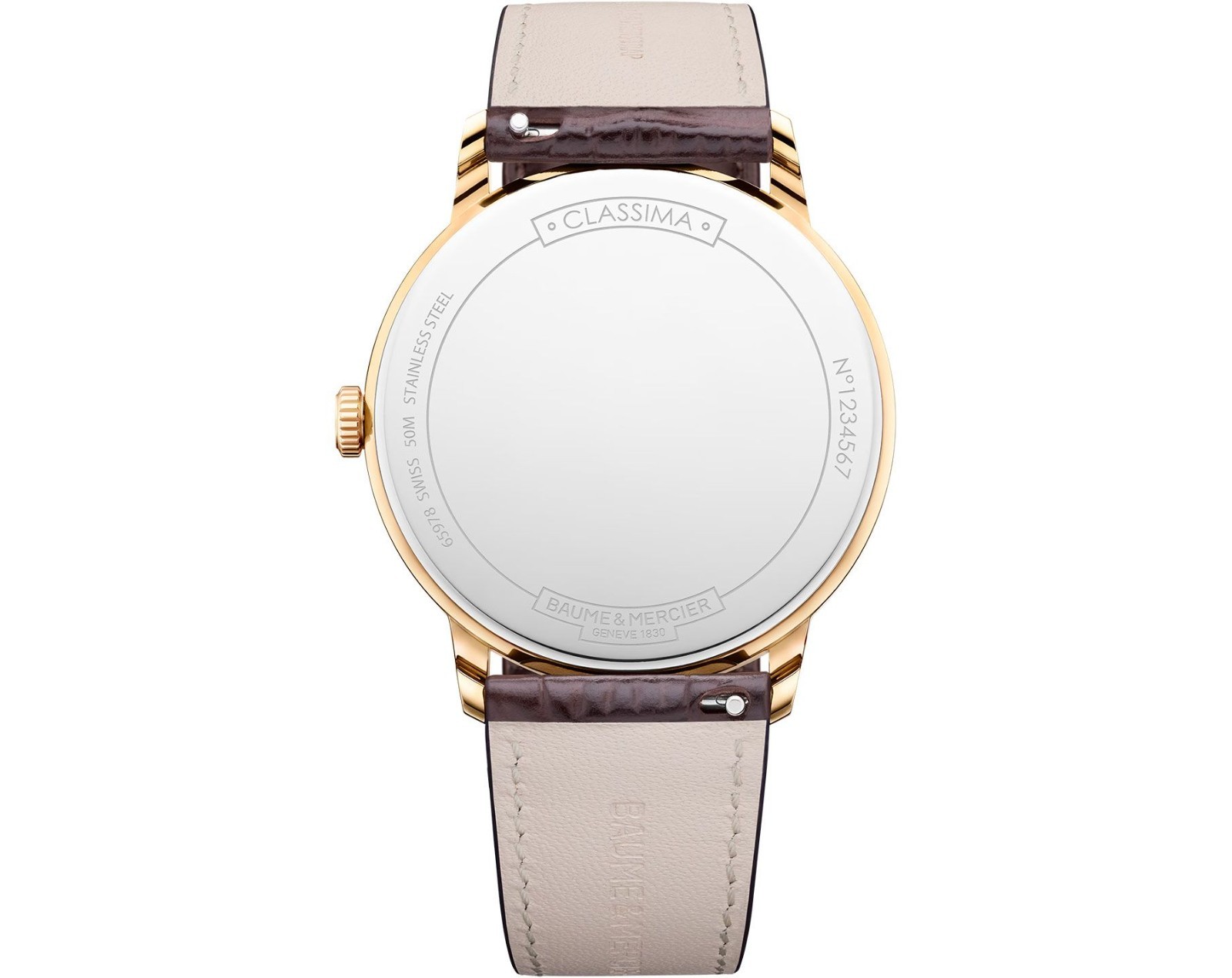 Baume & Mercier Classima Brown Leather Date Swiss Quartz Mens Watch MOA10857