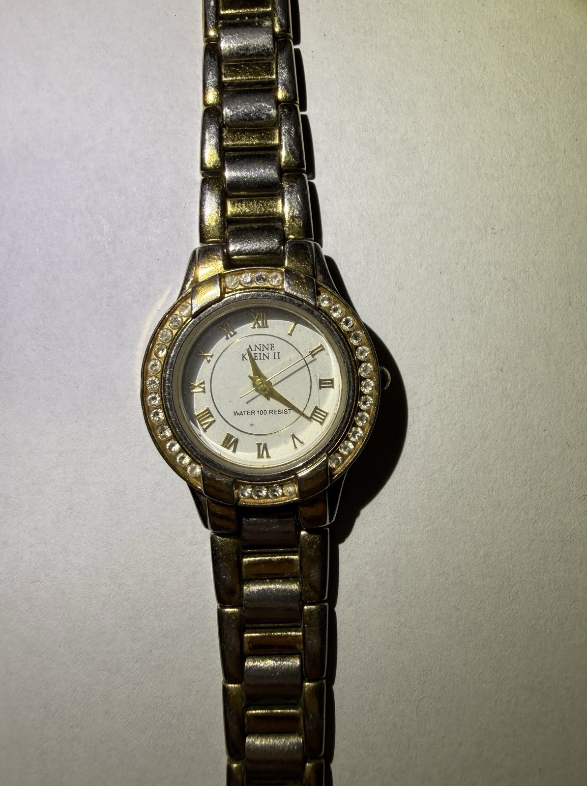 Anne Klein II Women’s Gold Tone Bracelet Quartz Watch Roman Numerals 30m WR