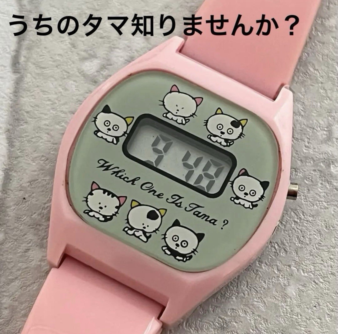 Tama and Friends Which One Is Tama? Digital Watch Pink 27.7mm Works Read