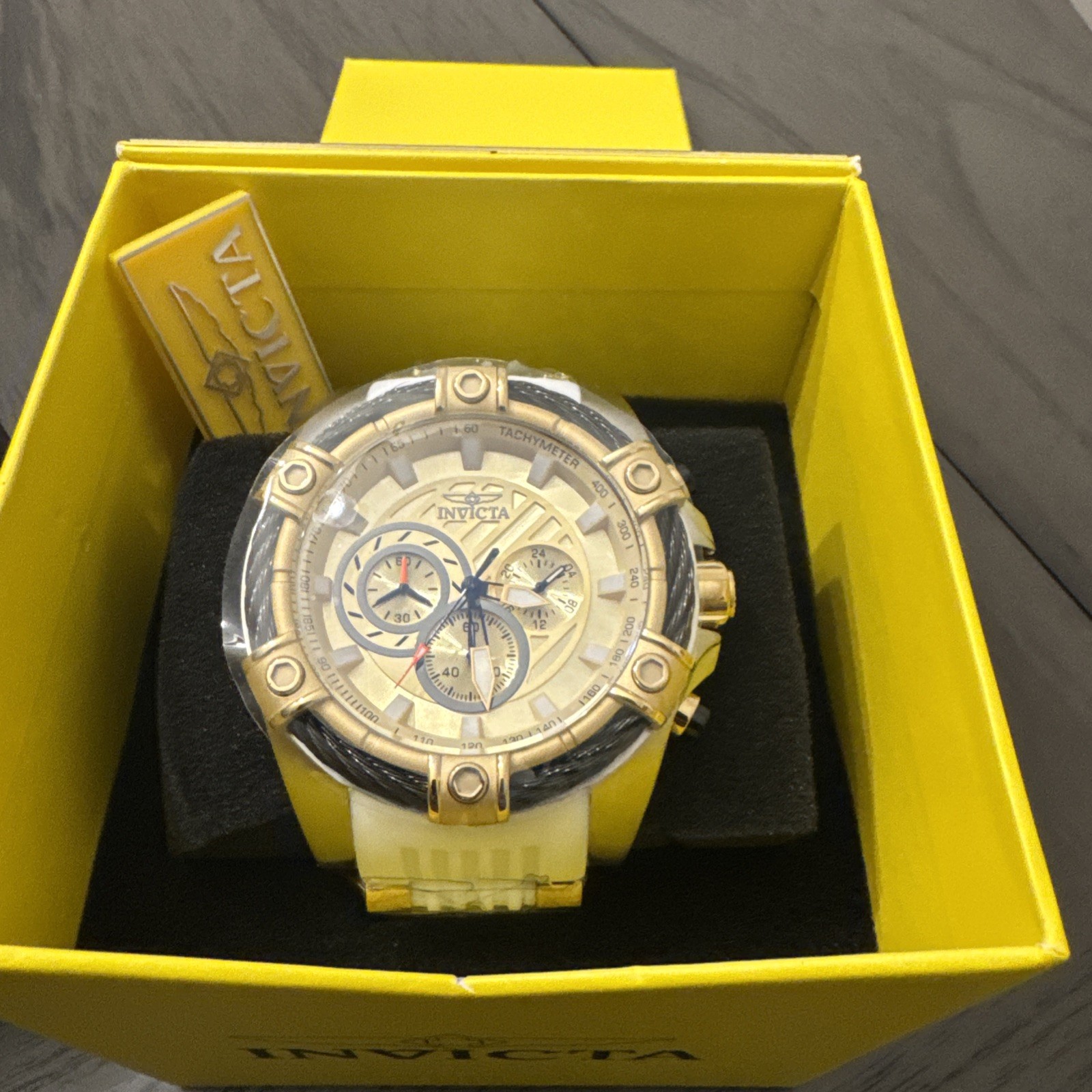 Invicta Men’s Watch 25515 Bolt Chronograph Diver Gold Tone Steel 52mm with Case