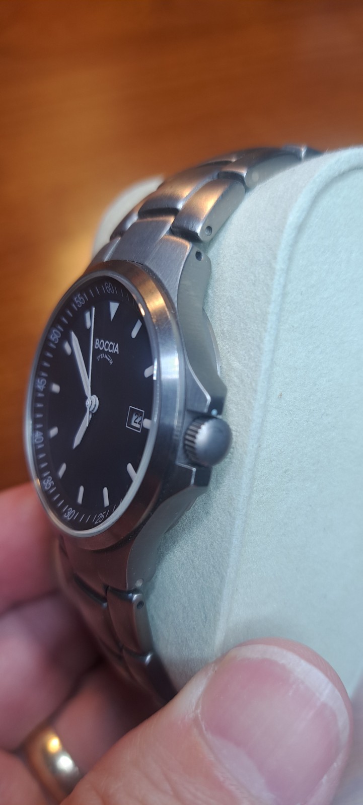Boccia Titanium Watch Men’s All Titanium Metal Allergy Compatible Black 3649-03