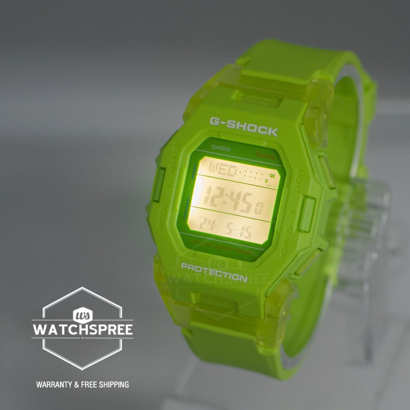 Casio G-Shock Step Tracker Translucent Green Resin Band Watch GD-B500S-3