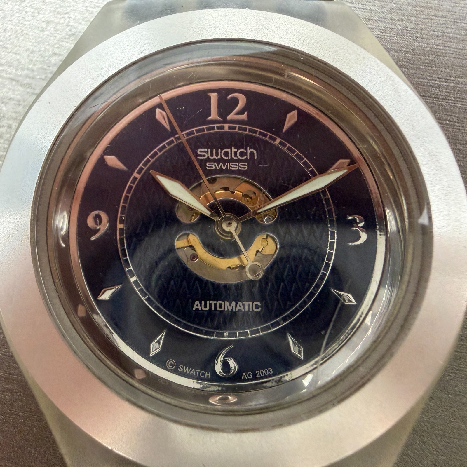 Swatch Irony Mechanic Motion Watch Men 42mm Blue Dial Silver SVDK1005 Automatic