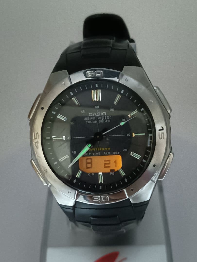 Excellent , Casio Wave Ceptor WVA-470 radio-controlled solar watch From Japan