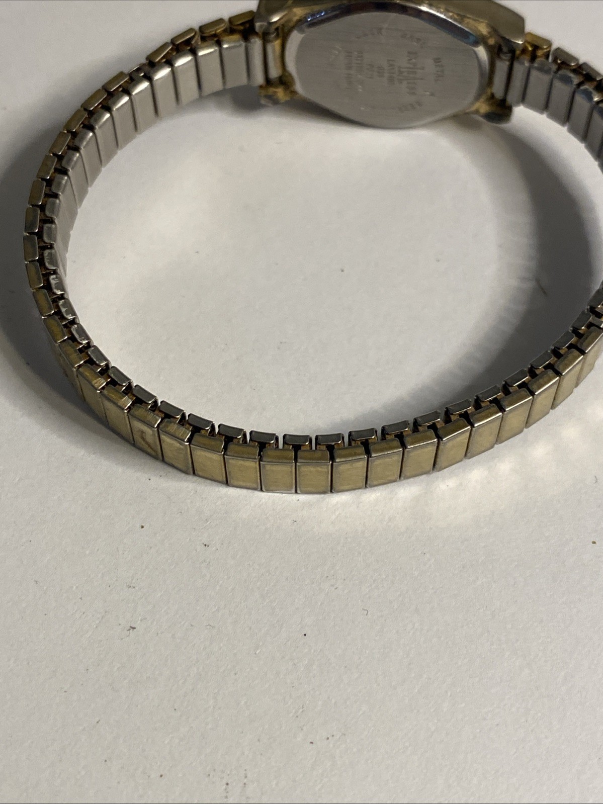 LA Express Wristwatch Gold Tone Expansion Band New Battery