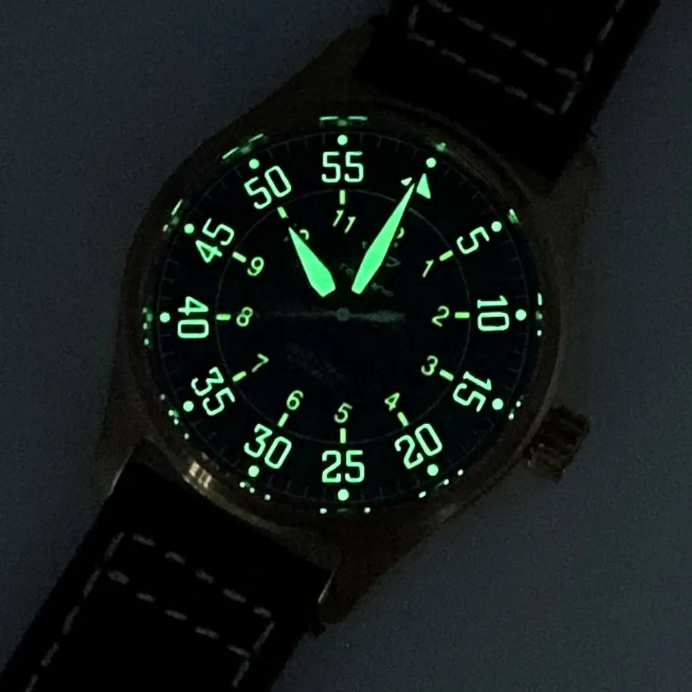 Tandorio 39mm Pilot Full Cusn8 Bronze Japan NH35 Automatic Men Watches 20ATM