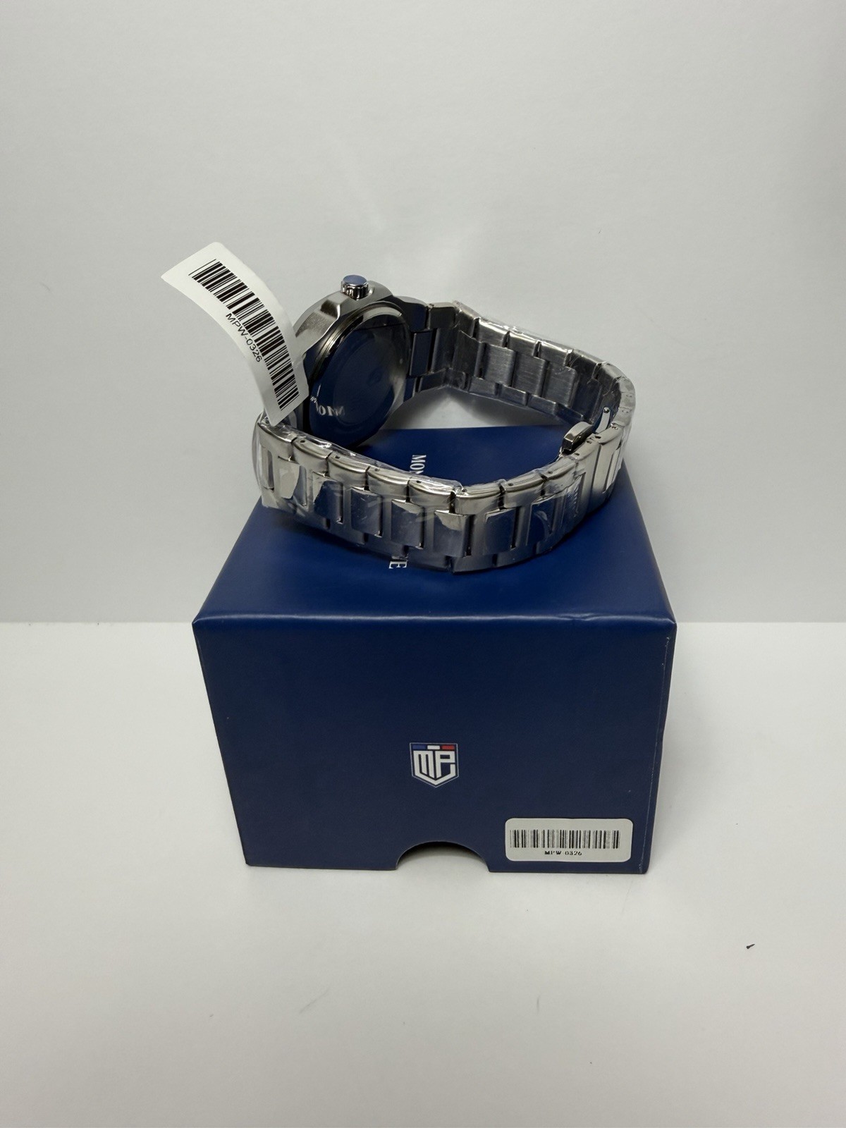 Montres Prestige MPW-0326 Blue Dial Crystal Bezel Steel Watch New