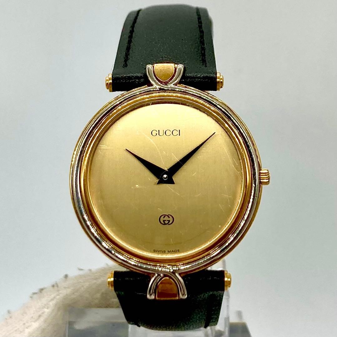 Gucci Working 4500M Combo Gold Dial Silver Men’s Wristwatch