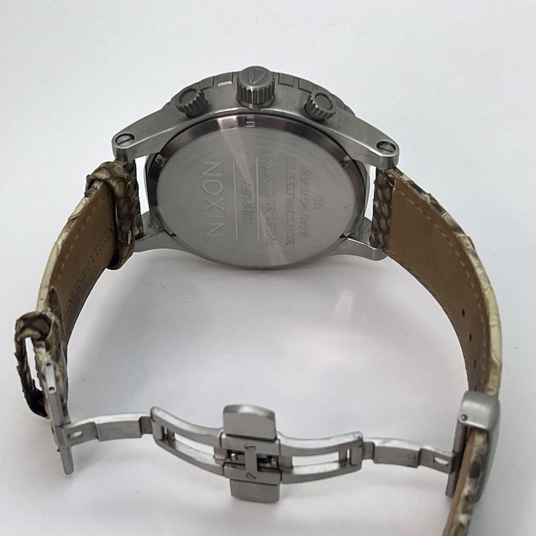 Nixon 51-30 Chronograph Watch Pattern Leather Band 51.2 mm