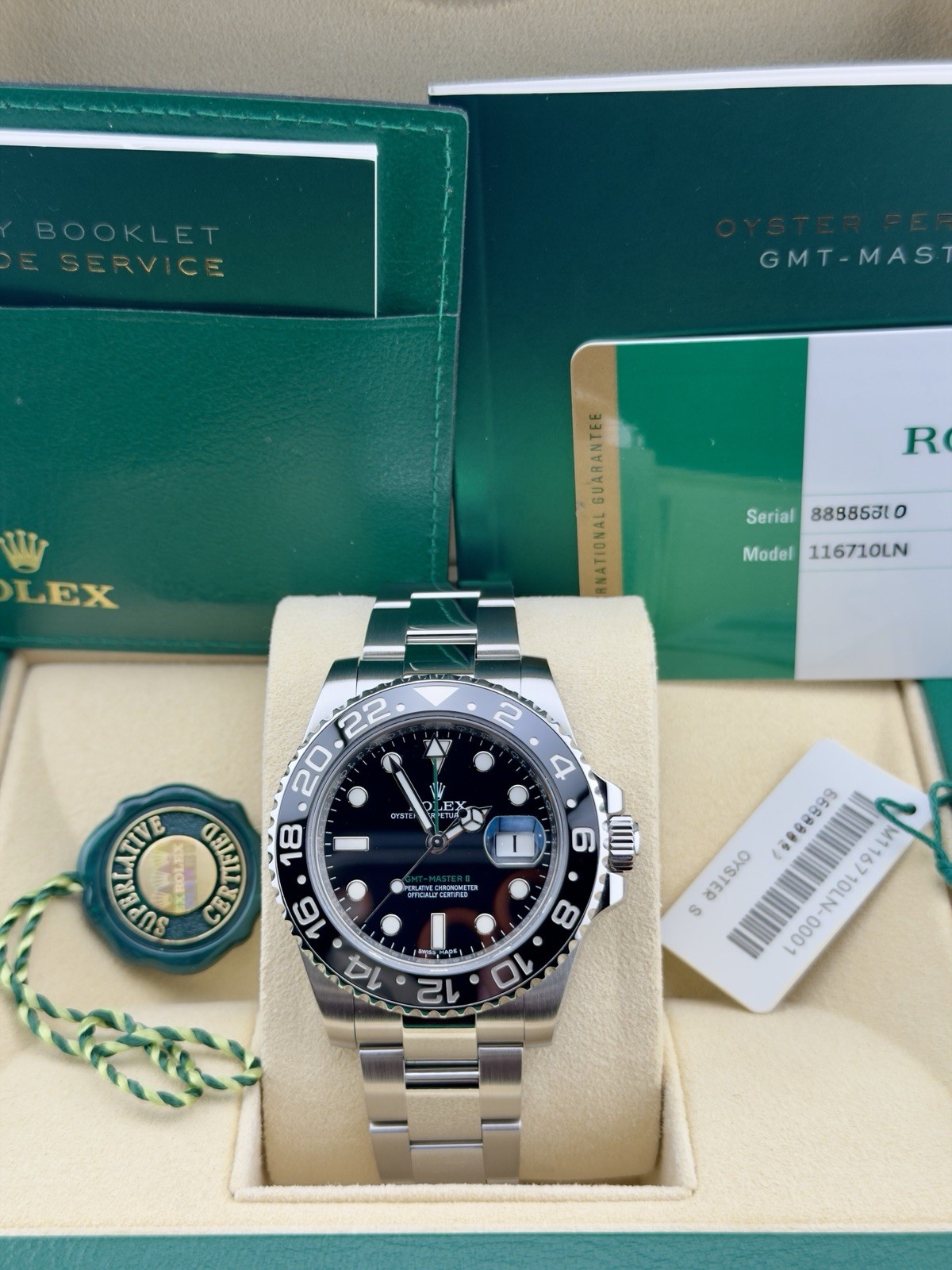 2016 Rolex GMT-Master II 116710LN Black Bezel Complete Set Men’s Watch B&P