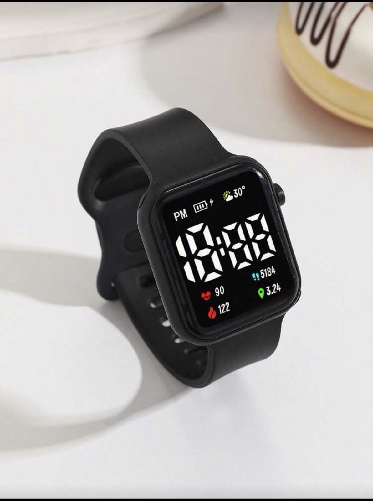 LED Digital Watch Kids Students Sports Electronic Wrist Watch Soft TPU Strap