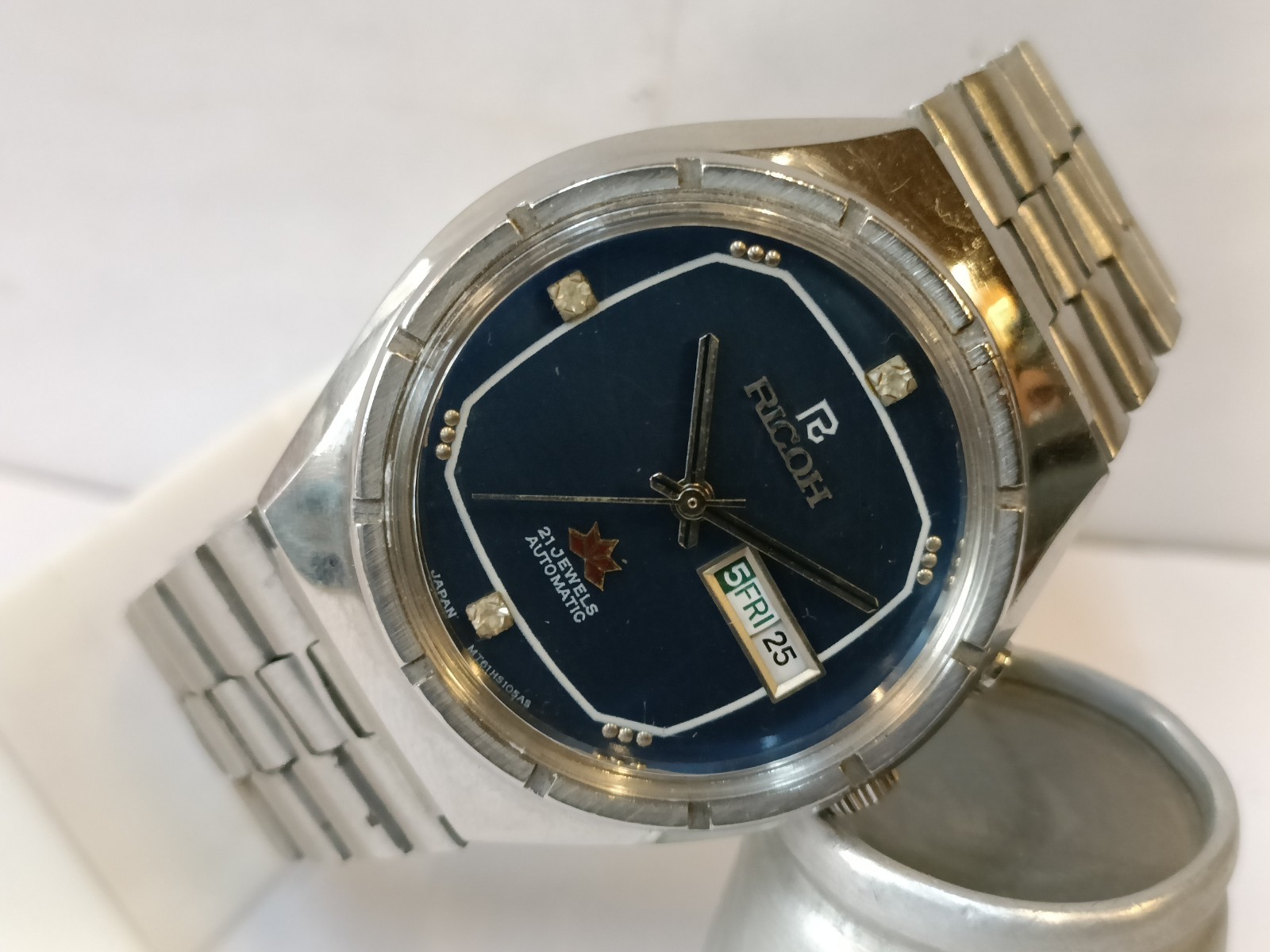 RICOH 21J AUTOMATIC BLUE DIAL 061565AA JAPAN MEN’S WORKING CONDITION